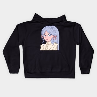 Lolita blue hair girl Kids Hoodie